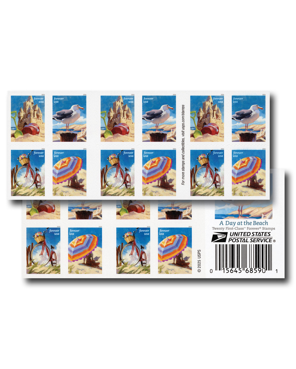 A Day at the Beach Stamps 2026(5 Books 100 Stamps) A Day at the Beach Stamps 2026(5 Books 100 Stamps)